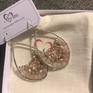 Pink beaded earrings